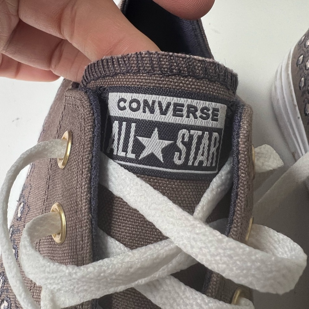 Converse Taupe and White Sneakers - Picture 3 of 9